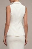 Ivory Sheath Peak Lapel 2 Piece Midi Blazer Dress