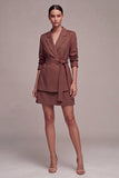 Desert Rose 2 Piece Half Sleeves Short Blazer Dress