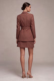 Desert Rose 2 Piece Half Sleeves Short Blazer Dress