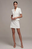 White Peak Lapel A Line Short Blazer Dress