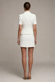 White Peak Lapel A Line Short Blazer Dress