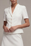 White Peak Lapel A Line Short Blazer Dress