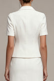 White Peak Lapel A Line Short Blazer Dress