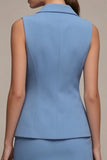 Steel Blue 2 Piece Peak Lapel Short Blazer Dress
