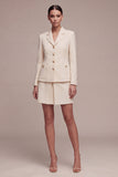 Single Breasted Ivory 2 Piece Short Blazer Dress