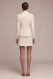 Single Breasted Ivory 2 Piece Short Blazer Dress