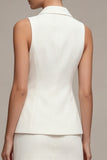2 Piece  White Sleeveless Short Blazer Dress