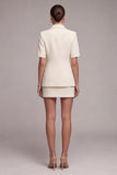 Ivory Peak Lapel 2 Piece Short Blazer Dress