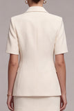 Ivory Peak Lapel 2 Piece Short Blazer Dress