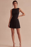 A Line Round Neck Little Black Dress