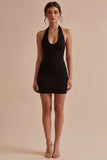 Backless Halter Neck Little Black Dress