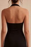 Backless Halter Neck Little Black Dress