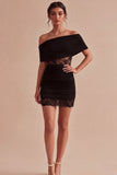 Bodycon Floral Little Black Dress with Lace