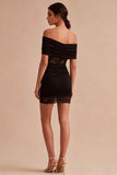 Bodycon Floral Little Black Dress with Lace