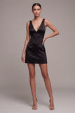 V Neck A Line Sleeveless Little Black Dress