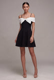 Cold Shoulder A Line Little Black Dress