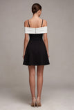 Cold Shoulder A Line Little Black Dress