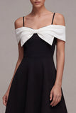 Cold Shoulder A Line Little Black Dress