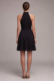 Halter Neck A Line Little Black Dress