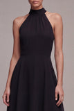 Halter Neck A Line Little Black Dress