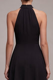Halter Neck A Line Little Black Dress