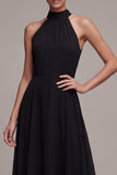 Halter Neck A Line Backless Long Formal Dress
