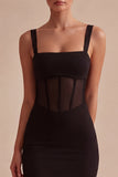 Corset Bodycon Thick Straps Little Black Dress