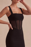 Corset Bodycon Thick Straps Little Black Dress