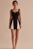 White A Line Thick Straps Little Black Dress