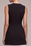 V Neck Sleeveless Little Black Dress