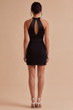 Halter Neck Sleeveless Bodycon Little Black Dress