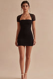 Bodycon Square Neck Little Black Dress