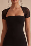 Bodycon Square Neck Little Black Dress