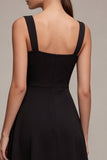 A Line Thick Straps Backless Midi Formal Dress with Slit