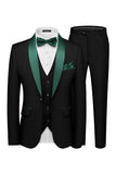 Shawl Lapel Dark Green One Button Men's Prom Suits