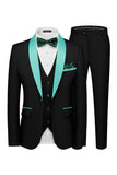 Shawl Lapel Dark Green One Button Men's Prom Suits