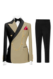 Peak Lapel Dark Green 2 Piece Double Breasted Men's Prom Suits