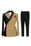 Peak Lapel Dark Green 2 Piece Double Breasted Men's Prom Suits
