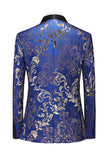 Shawl Lapel 3 Piece Blue One Button Men's Wedding Suits
