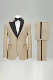 Single Breasted Black 2 Piece Peak Lapel Men's Wedding Suits