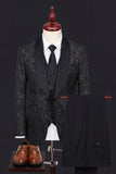 3 Piece Dark Green Shawl Lapel Men's Prom Suits with Pockets