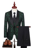 3 Piece Dark Green Shawl Lapel Men's Prom Suits with Pockets