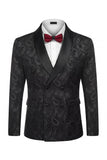 2 Piece Double Breasted Shawl Lapel Black Men's Wedding Suits
