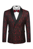 2 Piece Double Breasted Shawl Lapel Black Men's Wedding Suits