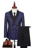 2 Piece Double Breasted Shawl Lapel Black Men's Wedding Suits