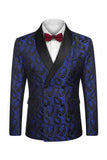 2 Piece Double Breasted Shawl Lapel Black Men's Wedding Suits