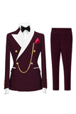 Sage Green Double Breasted Peak Lapel Men's Prom Suits
