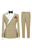 Sage Green Double Breasted Peak Lapel Men's Prom Suits