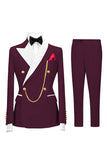 Sage Green Double Breasted Peak Lapel Men's Prom Suits