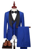 Shawl Lapel Light Blue 3 Piece One Button Men's Prom Suits